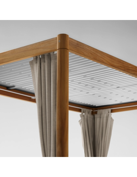 Letto da giardino in tessuto con struttura in teak Panama Atmosphera