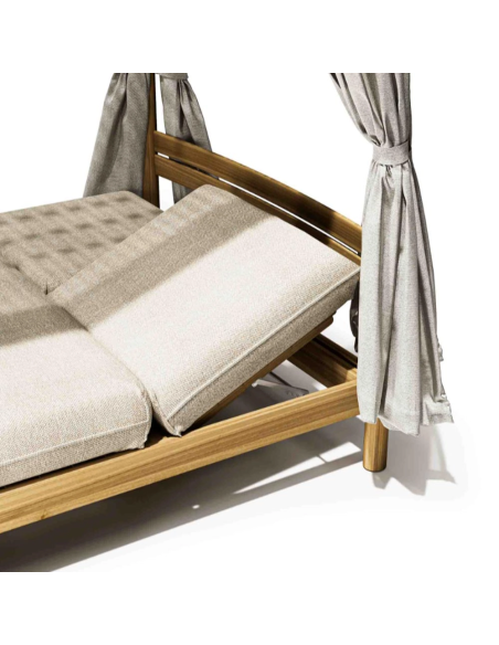 Letto da giardino in tessuto con struttura in teak Panama Atmosphera