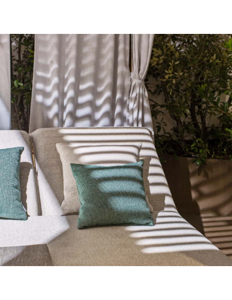 Letto da giardino in tessuto con struttura in teak Panama Atmosphera
