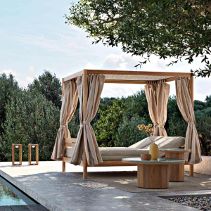 Letto da giardino in tessuto con struttura in teak Panama Atmosphera 2