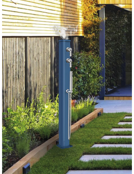 Fontana solare in alluminio con doccetta Jolly Go