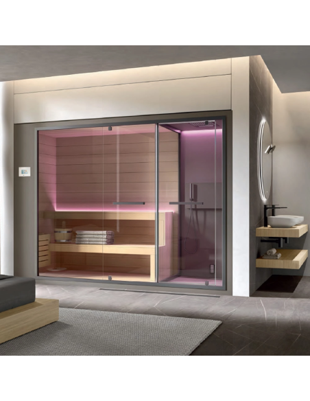 Sauna con spazio doccia Ethos C Gruppo Geromin
